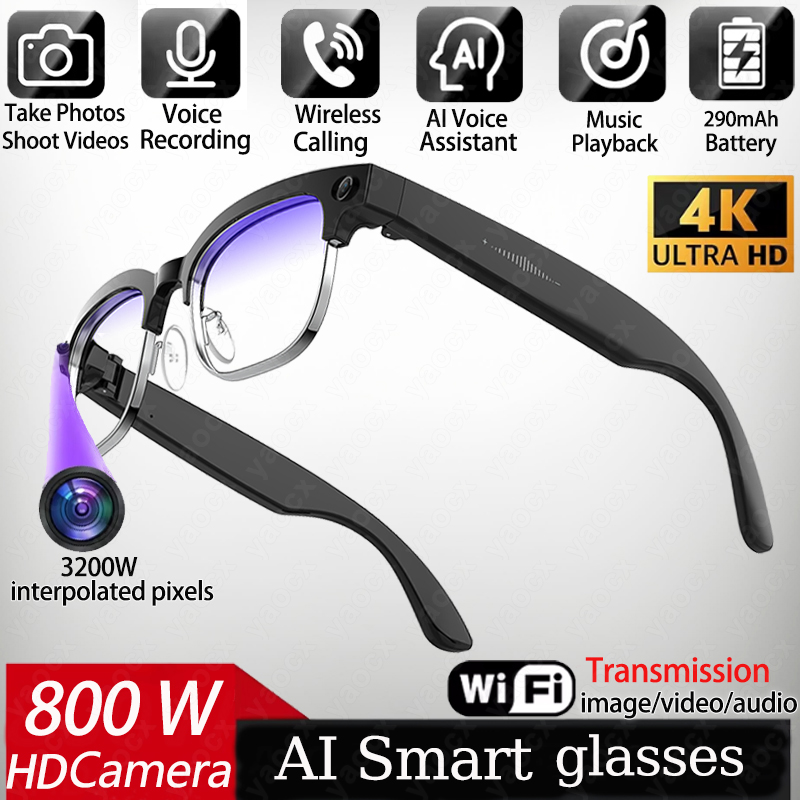 Photography With Ai - Okulary inteligentne 4K z AI, kamera