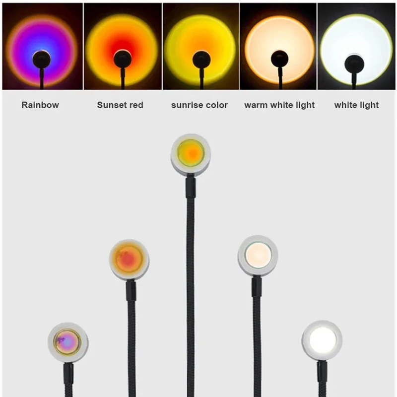 Photography Coffee - Lampa projekcyjna USB Zachód słońca Tęczowa