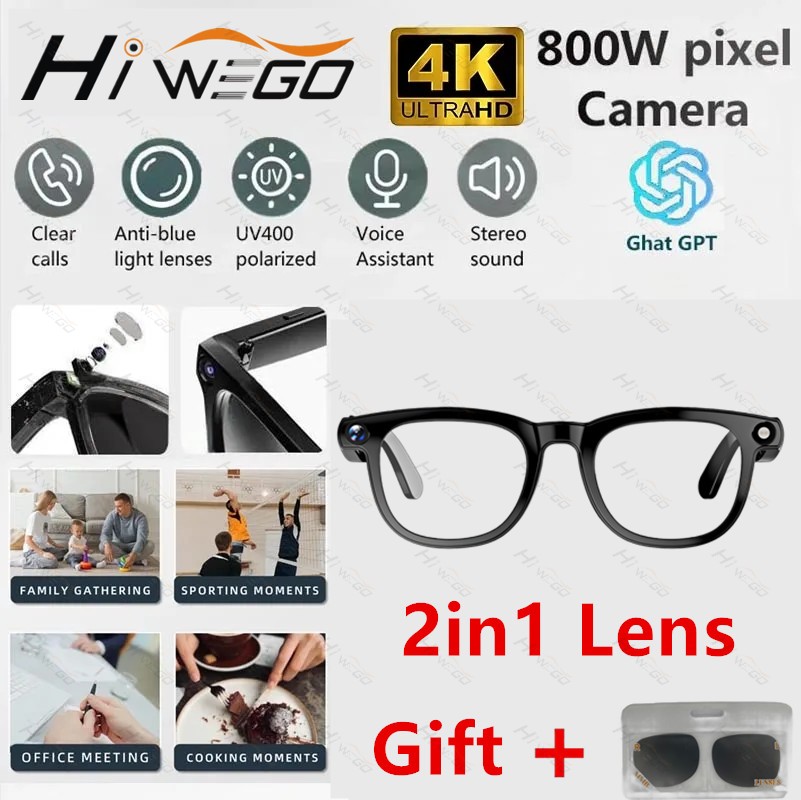 Okulary AI 2w1 4K Smart z kame – Photography With Ai recenzja i cena